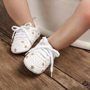 Anrenity Baby Sneakers for Girls Boys Lace up Moccasins Infant Soft Sole