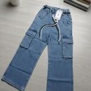 Blue Denim Cargo Jean - Giggles n Gurgles