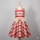 BONNIE JEAN BIG SLEEVELESS JACQUARD STRIPE DRESS