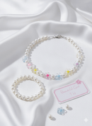 “Beautiful Girl TH” pearl and flower beaded necklace - Giggles n Gurgles